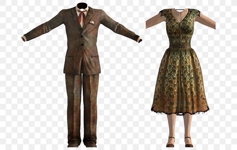Fallout: New Vegas Wasteland Fallout 4 Dress Gown, PNG, 694x520px, Fallout New Vegas, Bethesda Softworks, Costume, Costume Design, Dress Download Free