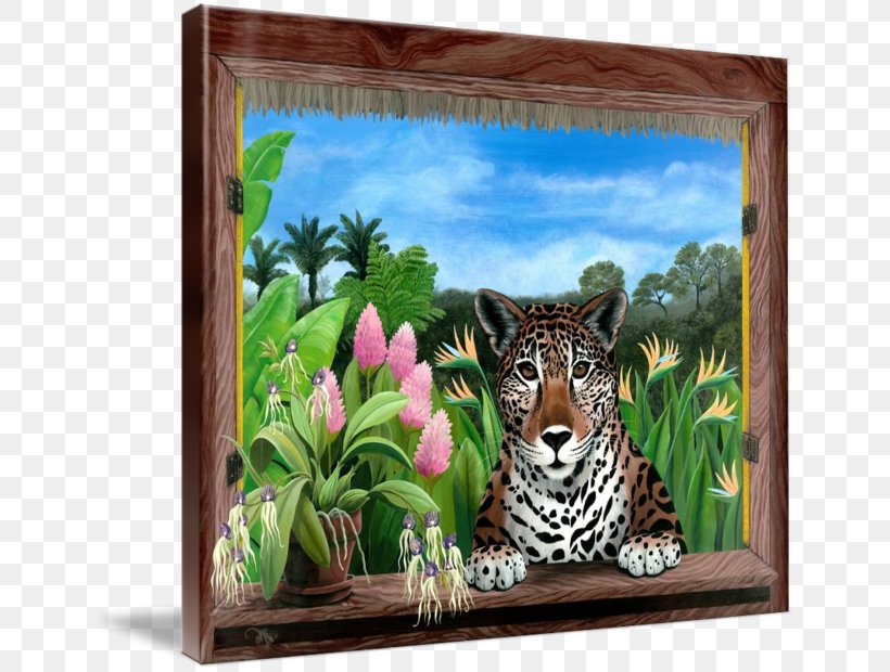 Tiger Jaguar Flora Fauna Painting, PNG, 650x620px, Tiger, Animal, Big Cats, Carnivoran, Cat Like Mammal Download Free