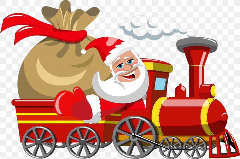 Train Santa Claus Clip Art Christmas Day Rail Transport, PNG, 1280x852px, Train, Christmas, Christmas Day, Christmas Decoration, Christmas Ornament Download Free