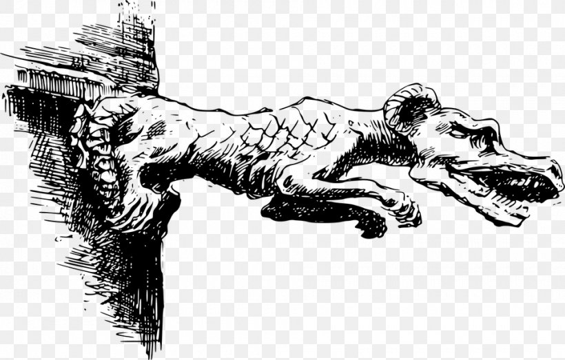 Gargoyle Drawing Clip Art, PNG, 960x613px, Gargoyle, Architecture, Arm, Art, Black And White Download Free