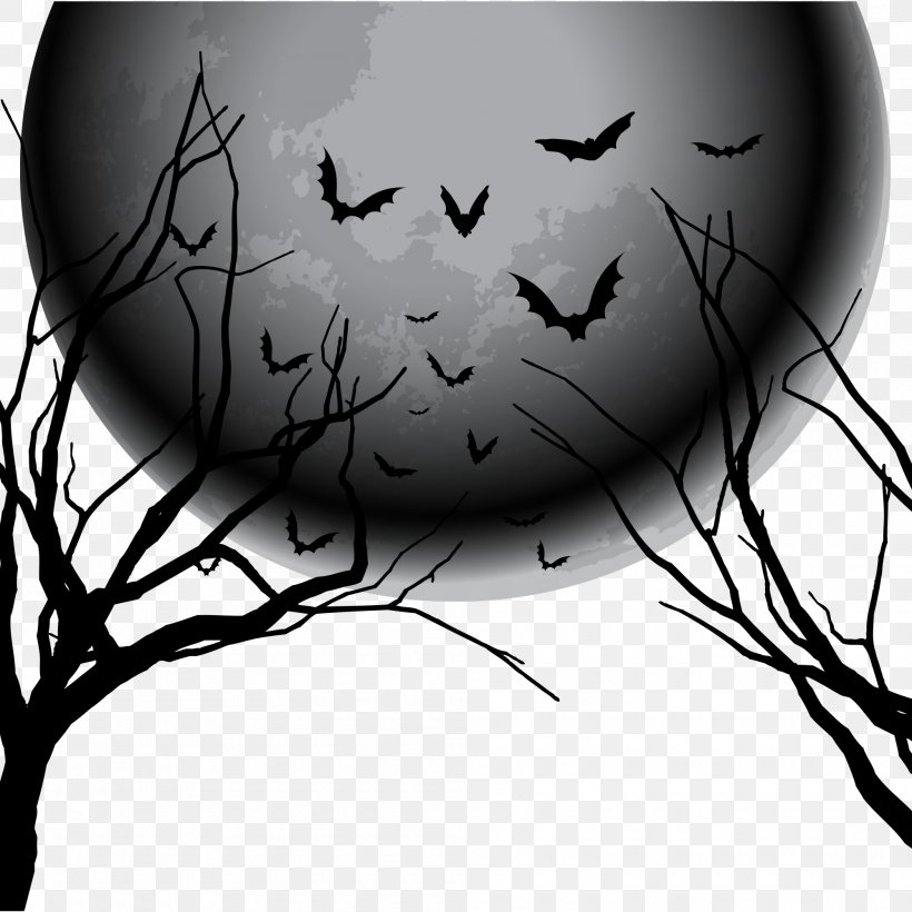 Halloween Euclidean Vector Night Sky, PNG, 2000x2000px, Watercolor, Cartoon,  Flower, Frame, Heart Download Free