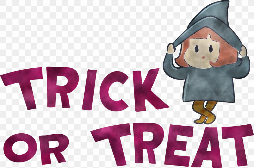 TRICK OR TREAT Halloween, PNG, 3000x1990px, Trick Or Treat, Biology, Cartoon, Character, Halloween Download Free