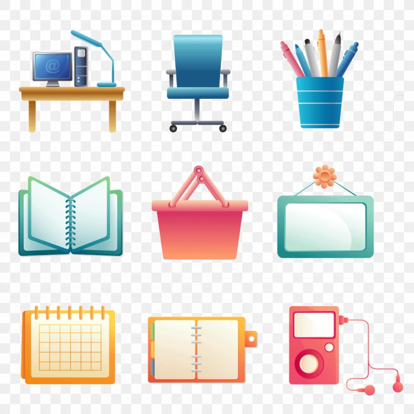 Vector Graphics Download Office Supplies Image, PNG, 1000x1000px, Office Supplies, Advertising, Area, Biuras, Computer Download Free