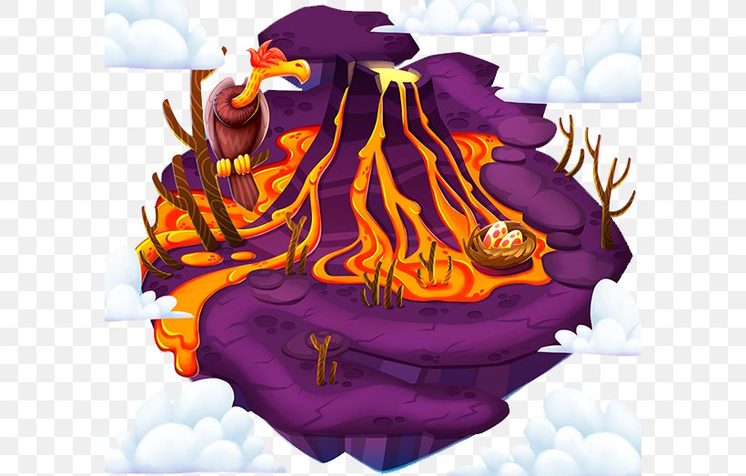 Volcano Illustration, PNG, 590x523px, Volcano, Art, Cartoon, Fictional Character, Map Download Free