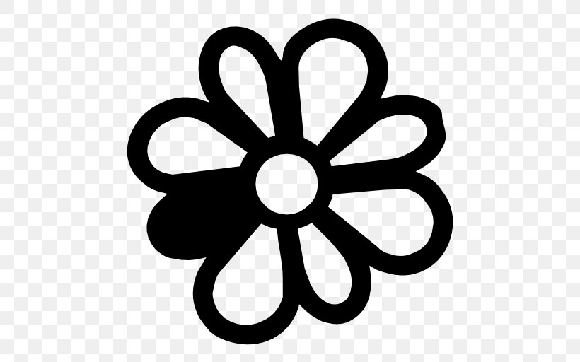 ICQ, PNG, 512x512px, Icq, Area, Artwork, Black And White, Flower Download Free
