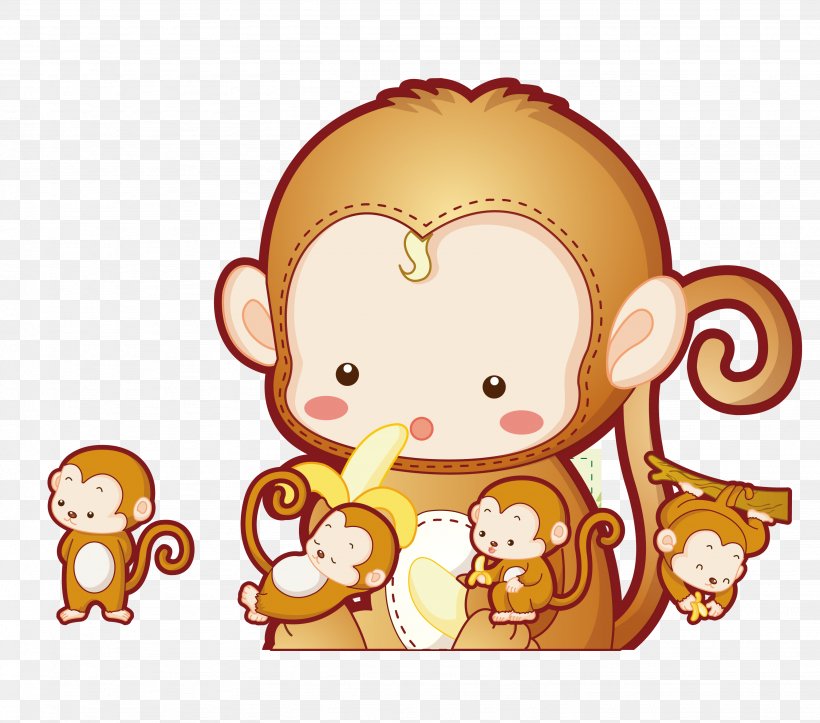 Monkey Free Content Clip Art, PNG, 3072x2711px, Monkey, Art, Cartoon, Fictional Character, Food Download Free
