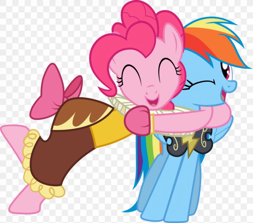 Pinkie Pie Rainbow Dash Pony Hug Clip Art, PNG, 900x794px, Watercolor, Cartoon, Flower, Frame, Heart Download Free