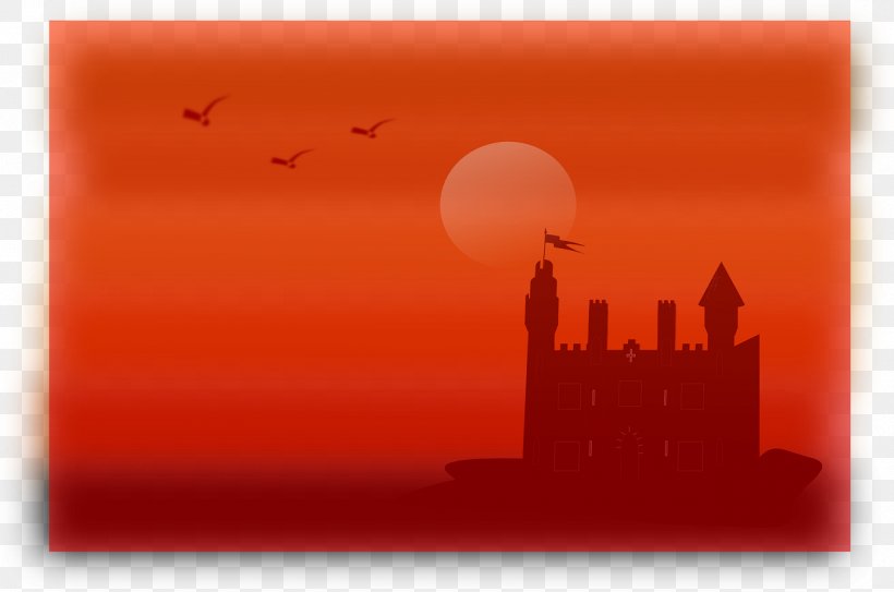 Sunset Bird Clip Art, PNG, 1280x848px, Sunset, Bird, Castle, Heat, Orange Download Free