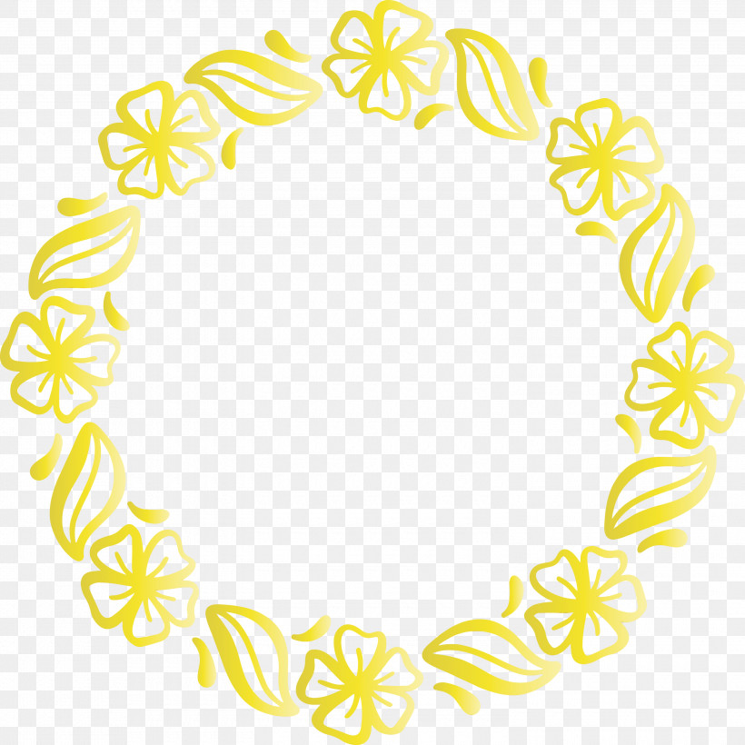 Yellow Circle, PNG, 3000x3000px, Spring Frame, Circle, Floral Frame, Flower Frame, Leaf Frame Download Free