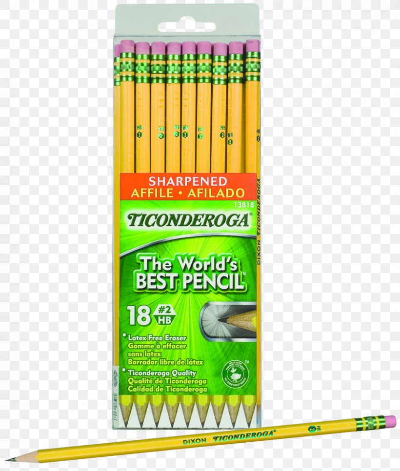 Pencil Sharpeners Dixon Ticonderoga Company Eraser Graphite, PNG, 848x1000px, Pencil, Barrel, Box, Dixon Ticonderoga Company, Eraser Download Free