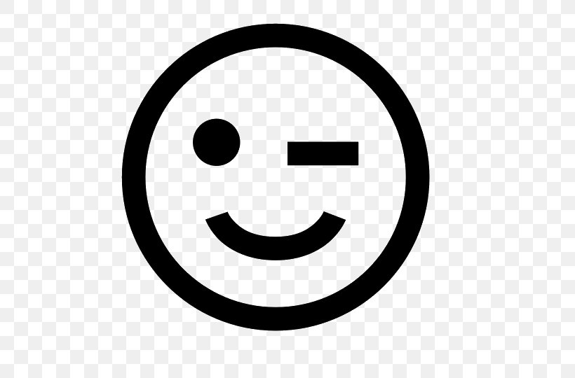 Emoticon Smiley Wink Clip Art, PNG, 540x540px, Emoticon, Area, Black And White, Face, Facial Expression Download Free