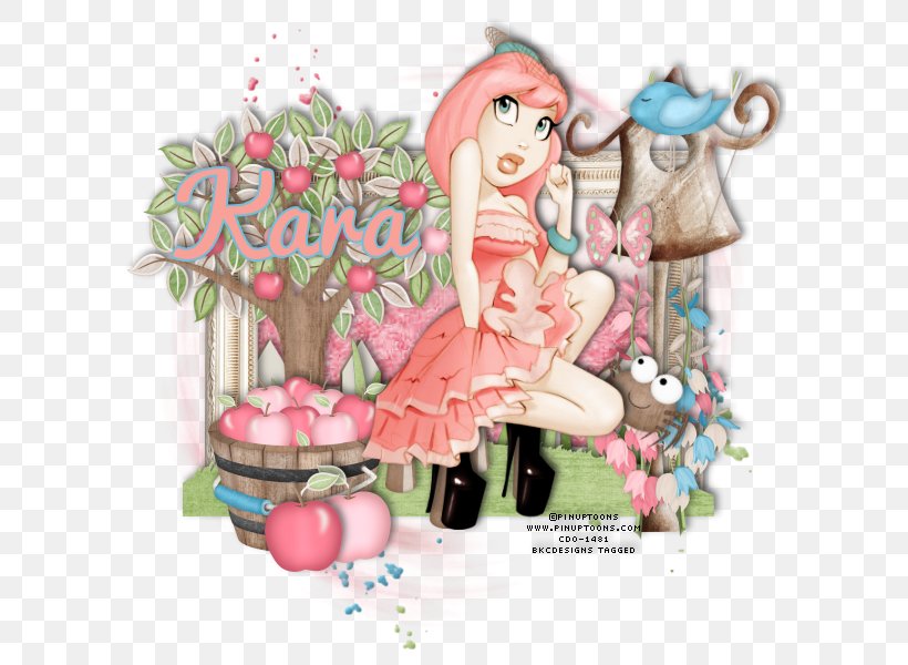 Cartoon Pink M Doll Legendary Creature, PNG, 600x600px, Cartoon, Art, Doll, Fictional Character, Flower Download Free