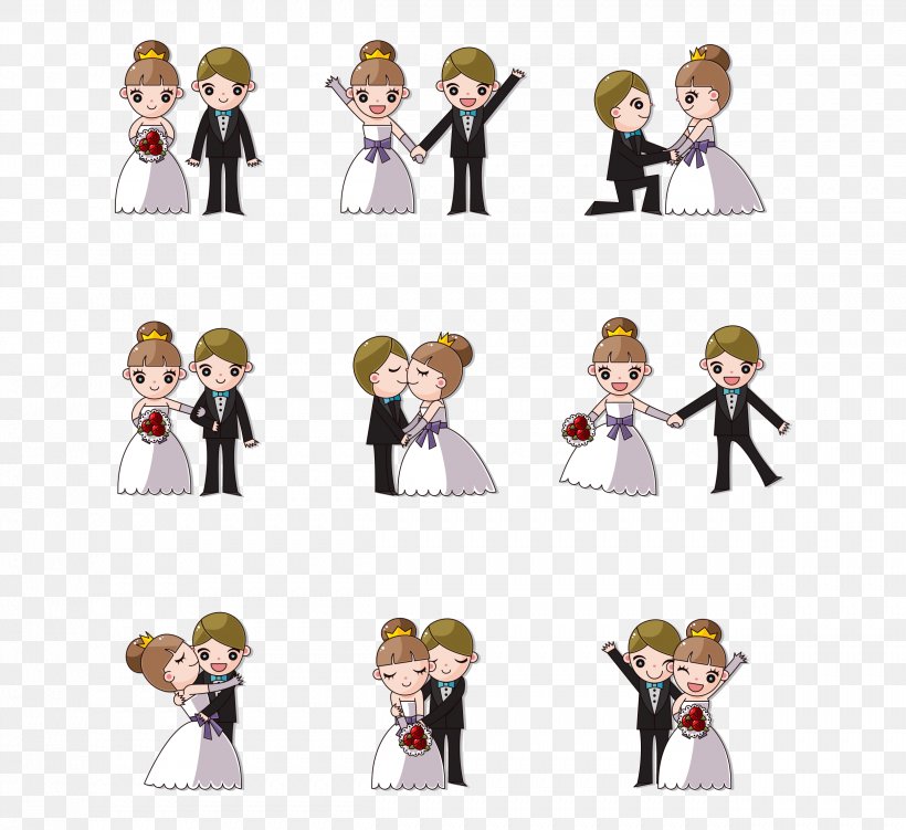 Wedding Invitation Cartoon Clip Art, PNG, 2501x2291px, Wedding Invitation, Bride, Bridegroom, Cartoon, Drawing Download Free