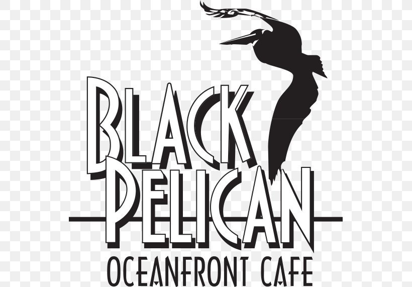 Logo Black Pelican Oceanfront Restaurant Brand Black Pelican Entertainment Font, PNG, 545x571px, Logo, Animal, Area, Black And White, Brand Download Free