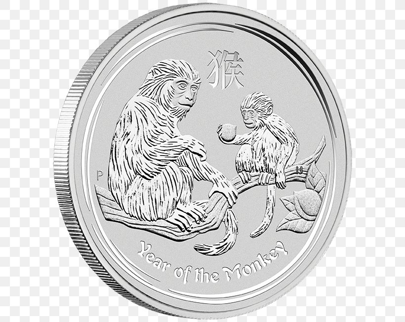 Perth Mint Monkey Silver Bullion Coin, PNG, 624x652px, Perth Mint, Australia, Black And White, Bullion, Bullion Coin Download Free
