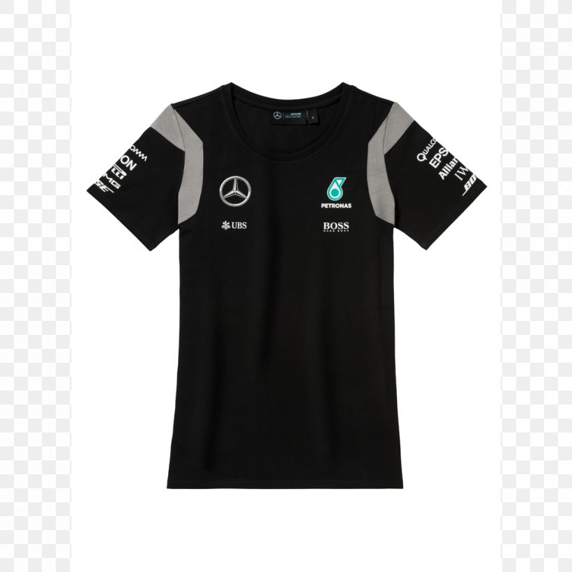 T-shirt Mercedes AMG Petronas F1 Team Polo Shirt Clothing Crew Neck, PNG, 1000x1000px, Tshirt, Abercrombie Fitch, Active Shirt, Black, Brand Download Free