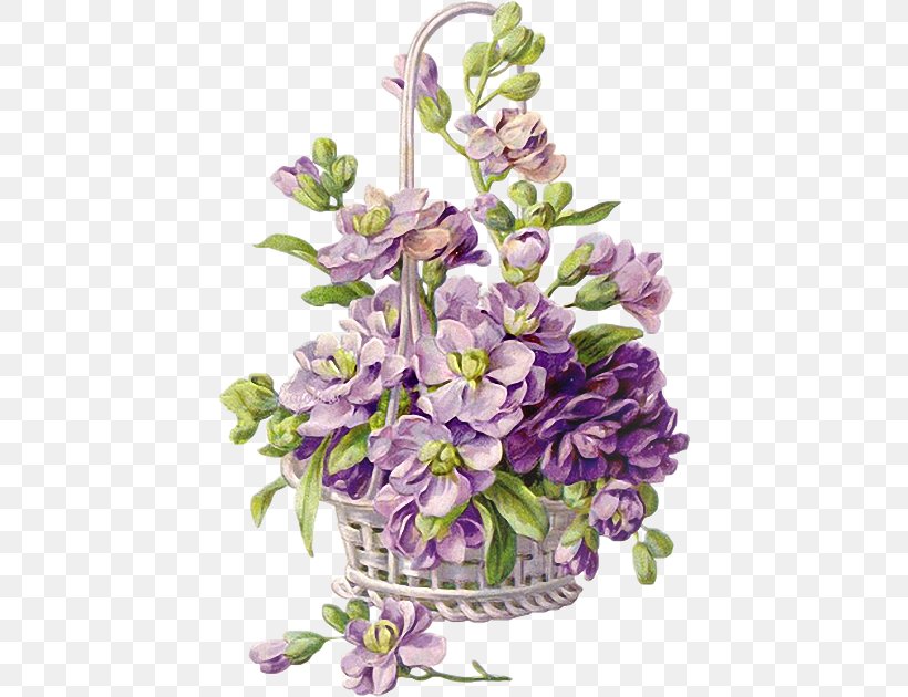 Basket Flower Violet Floral Design, PNG, 426x630px, Basket, Blue, Cut Flowers, Decoupage, Floral Design Download Free