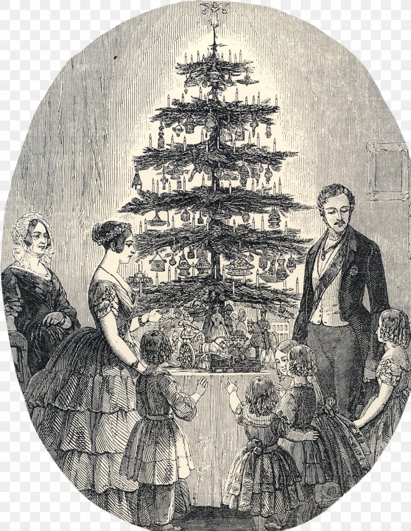Victoria And Albert Museum Victorian Era Christmas Tree Wedding Of Queen Victoria And Prince Albert Of Saxe-Coburg And Gotha, PNG, 1787x2306px, Victoria And Albert Museum, Albert Prince Consort, Black And White, Christmas, Christmas Tree Download Free