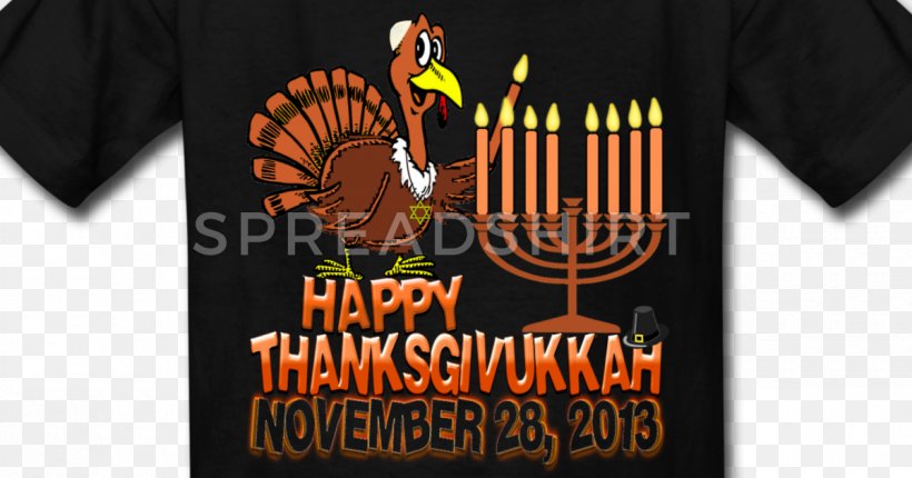 T-shirt Thanksgivukkah Hanukkah Sleeve Text, PNG, 1200x630px, Tshirt, Brand, Citrus Sinensis, Clothing, Conflagration Download Free