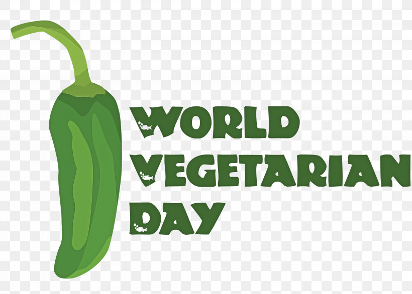 World Vegetarian Day, PNG, 3000x2147px, World Vegetarian Day, Chili Pepper, Local Food, Logo, Meter Download Free