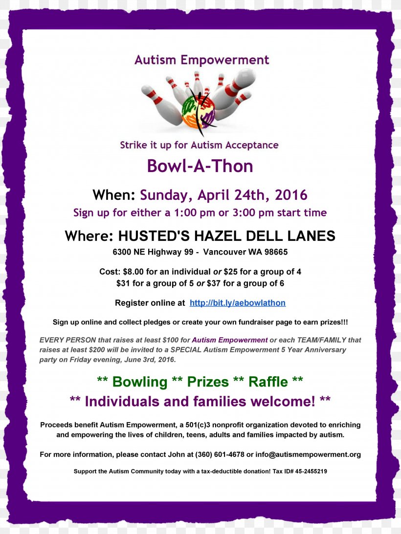 Husted's Hazel Dell Lanes Vancouver Autism Support Group Empowerment