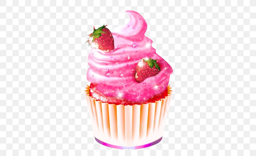 Ice Cream Cake Cupcake Strawberry Cream Cake, PNG, 500x500px, Ice Cream, Aedmaasikas, Baking Cup, Buttercream, Cake Download Free
