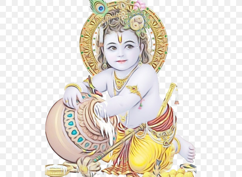 Krishna Janmashtami, PNG, 600x600px, Watercolor, Bala Krishna, Hindu Deity, Jai Shri Krishna, Krishna Janmashtami Download Free