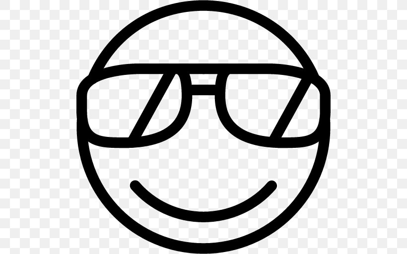 Emoji Smiley Emoticon Sunglasses, PNG, 512x512px, Emoji, Black And White, Emoticon, Eyewear, Face Download Free