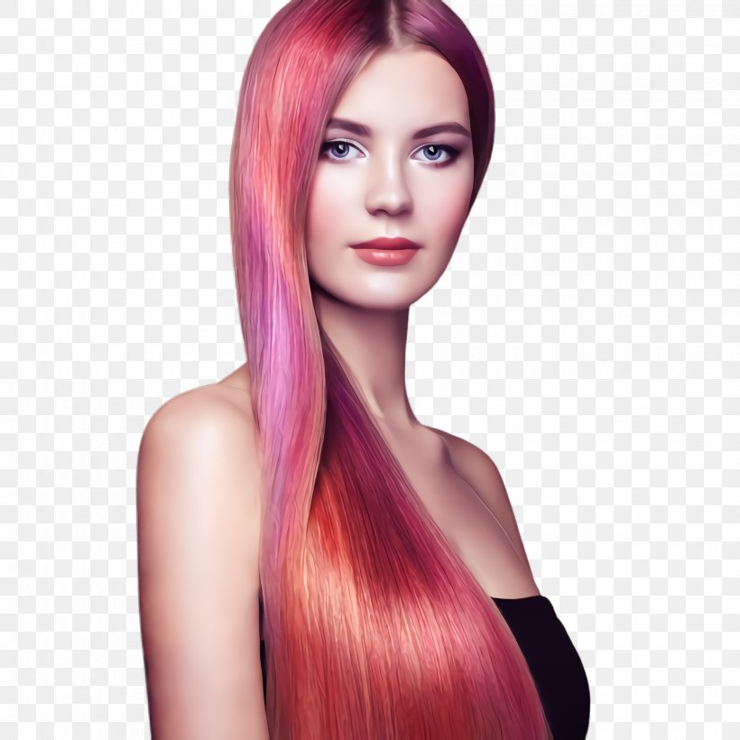 Hair Hair Coloring Face Hairstyle Pink, PNG, 2000x2000px, Hair, Beauty, Chin, Eyebrow, Face Download Free