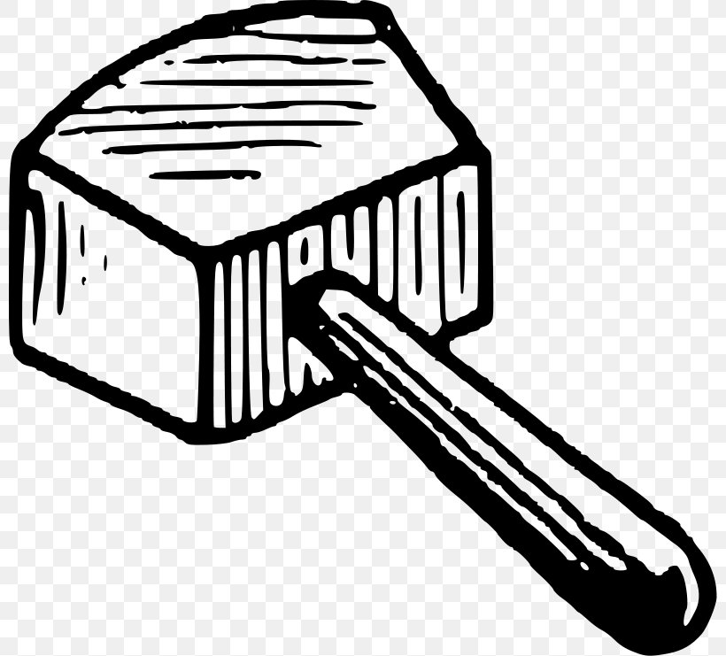 Mallet Gavel Clip Art, PNG, 800x741px, Mallet, Black And White, Drawing, Gavel, Hammer Download Free