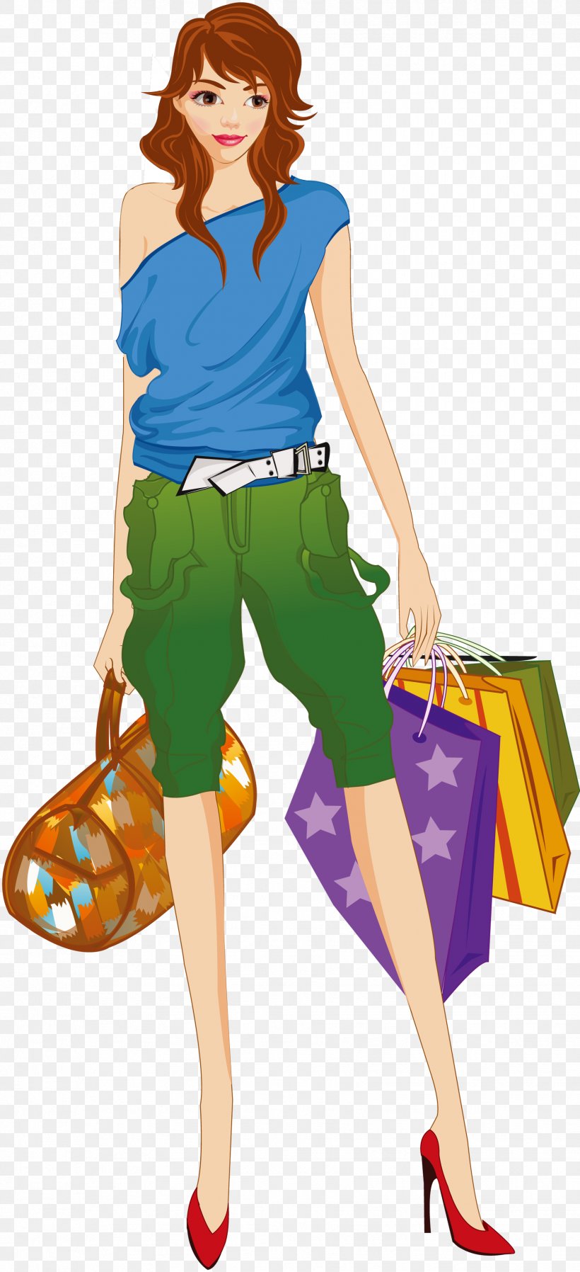 Shopping Woman, PNG, 1753x3840px, Watercolor, Cartoon, Flower, Frame, Heart Download Free