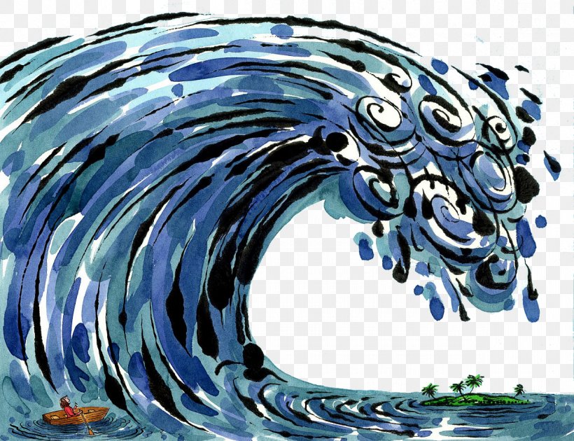 Drawing Tsunami Photography Illustration, PNG, 1200x922px, Drawing
