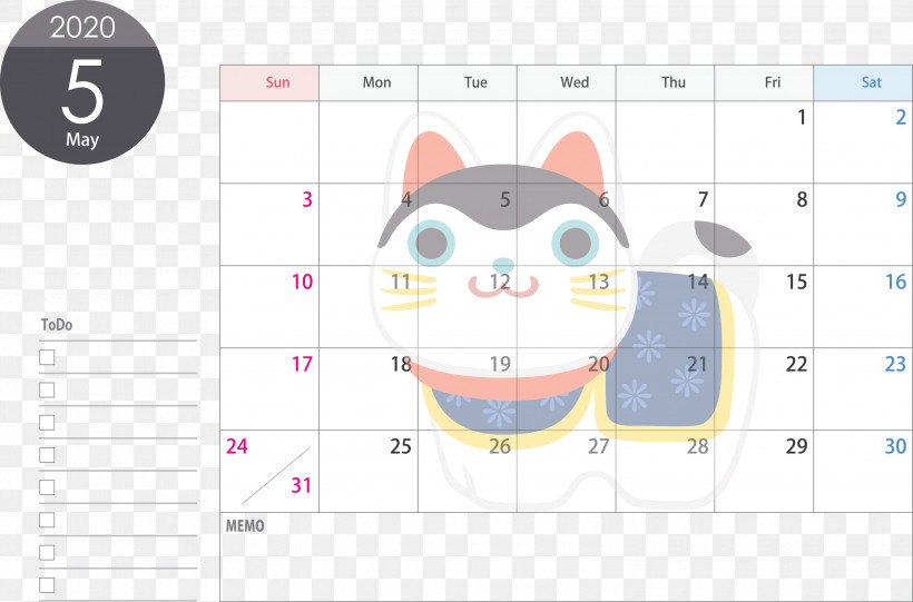 May 2020 Calendar May Calendar 2020 Calendar, PNG, 3000x1982px, 2020 Calendar, May 2020 Calendar, Cartoon, Circle, Diagram Download Free