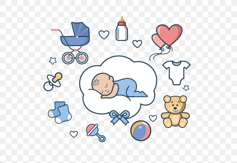Infant Cartoon Sleep Illustration, PNG, 567x567px, Watercolor, Cartoon, Flower, Frame, Heart Download Free