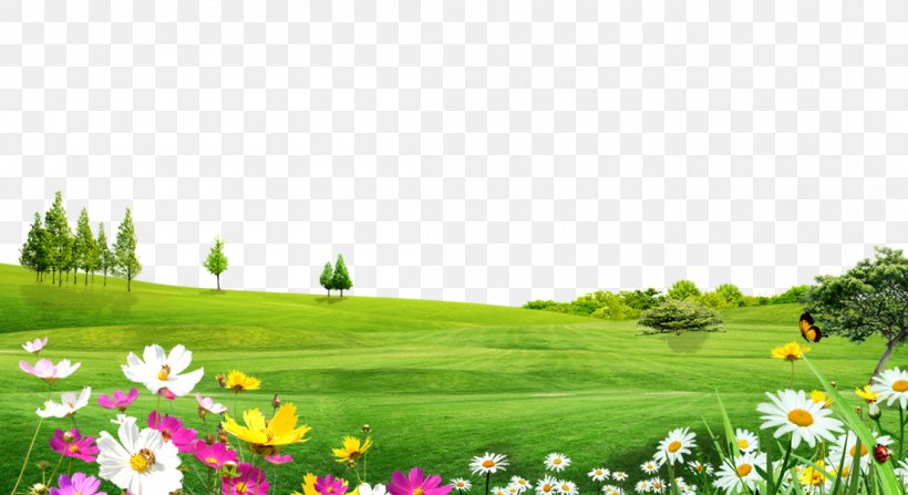 Trees Landscape Material Meadow Flowers, PNG, 1100x600px, Watercolor, Cartoon, Flower, Frame, Heart Download Free