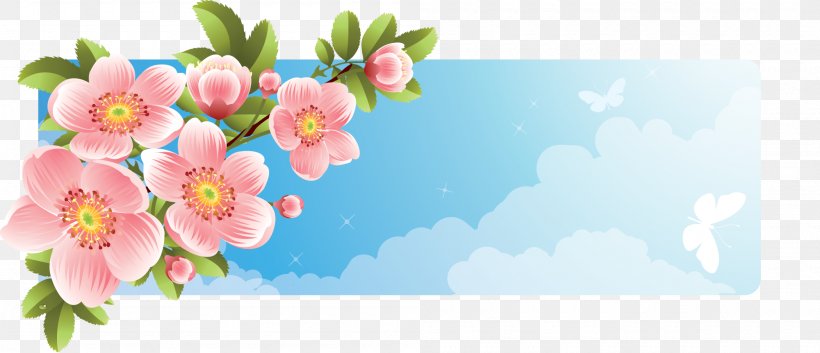 Flower Banner, PNG, 2000x862px, Flower, Banner, Blossom, Branch, Cherry Blossom Download Free