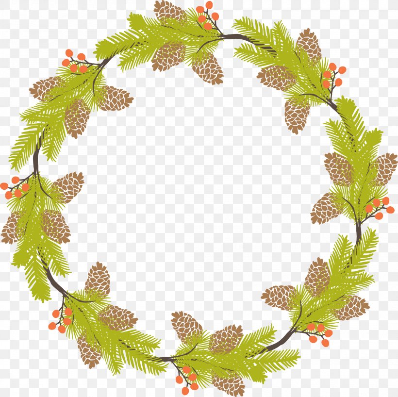Wreath Garland Sticker Flower, PNG, 2100x2096px, Wreath, Christmas, Flower, Garland, Gift Download Free