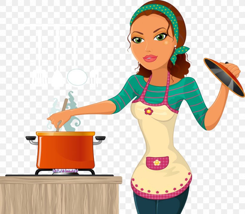 The Kitchen Cooking Chef Woman Clip Art, PNG, 1000x874px, Watercolor ...