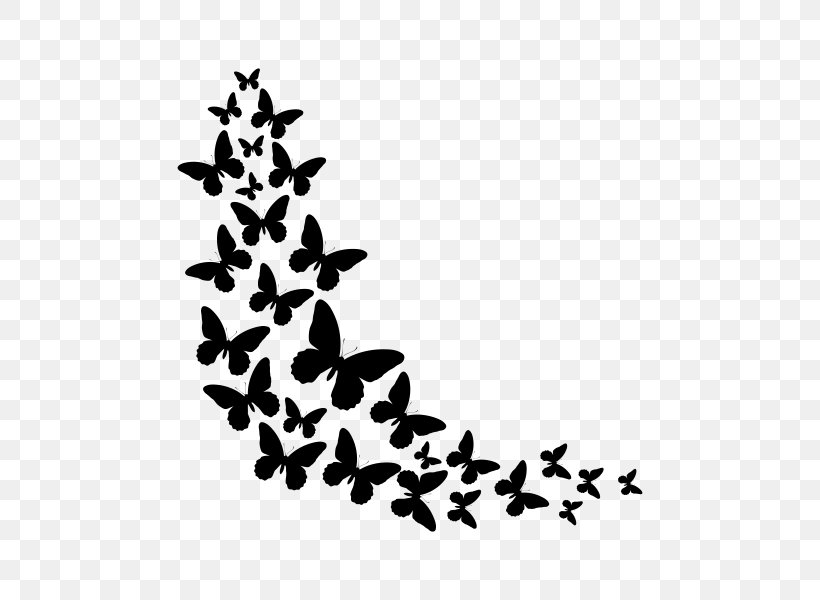 Butterfly Mural Phonograph Record Decorative Arts, PNG, 600x600px, Butterfly, Animal, Black, Black And White, Branch Download Free