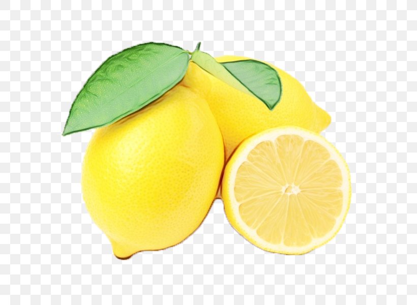 Lemon Citrus Fruit Yellow Food, PNG, 600x600px, Watercolor, Citric Acid, Citrus, Food, Fruit Download Free