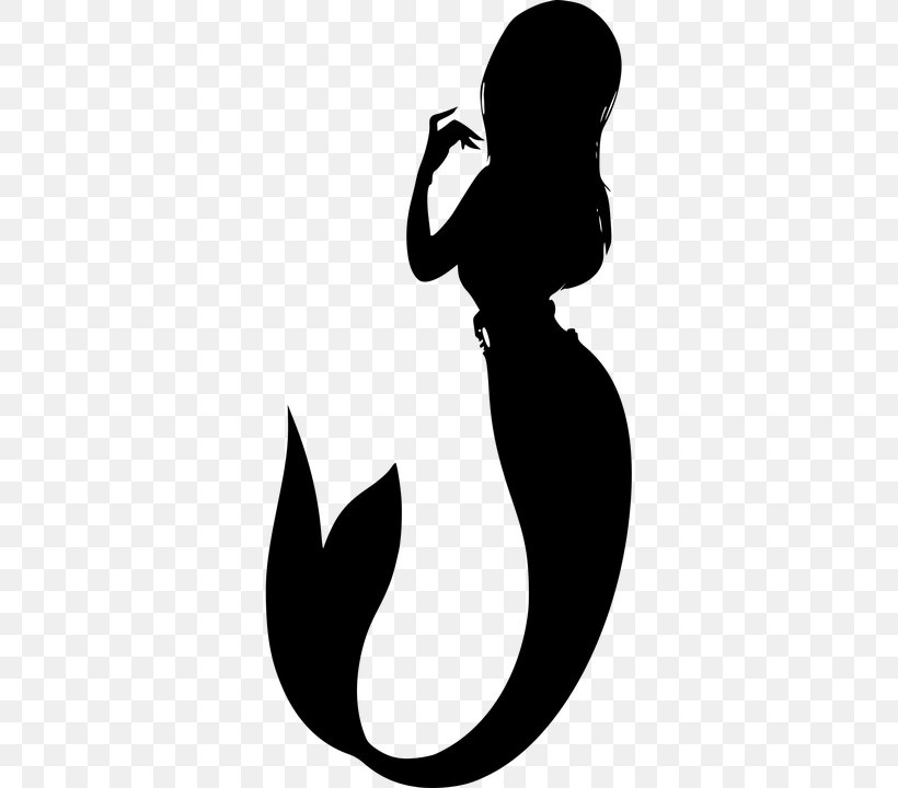 Mermaid Image Silhouette Vector Graphics Illustration, PNG, 360x720px, Mermaid, Art, Blackandwhite, Brush, Fictional Character Download Free