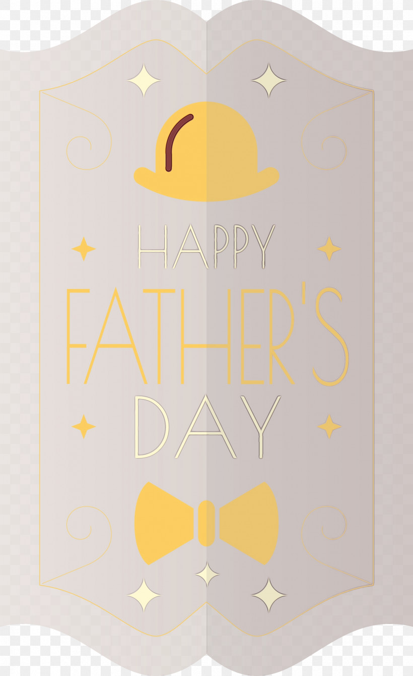 Yellow Pattern Font Paper Meter, PNG, 1835x3000px, Fathers Day Label, Meter, Paint, Paper, Watercolor Download Free