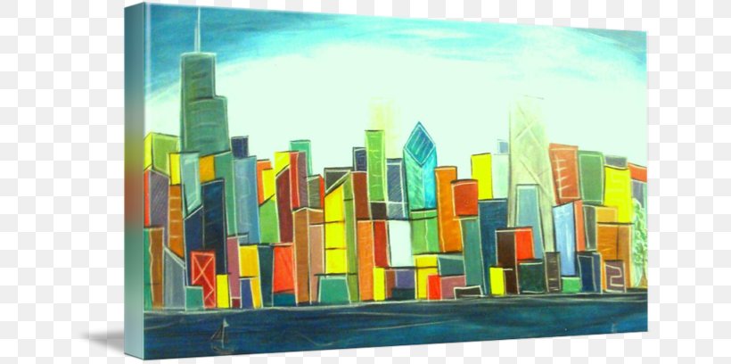 Painting, PNG, 650x408px, Painting, City, Metropolis, Modern Art, Skyline Download Free