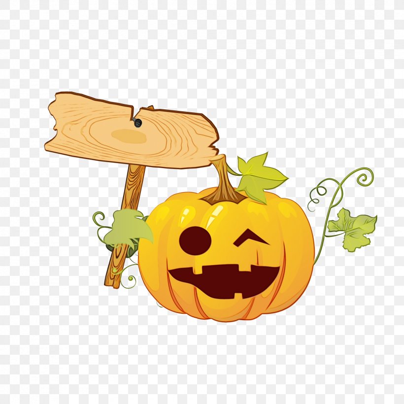 Cartoon Halloween Pumpkin, PNG, 1654x1654px, Watercolor, Calabaza, Food, Fruit, Halloween Download Free