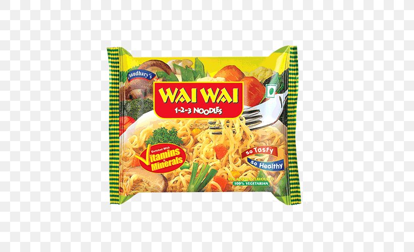 Wai Wai Instant Noodles Chicken Flavored 2 Pasta Vegetarian Cuisine Ramen, PNG, 500x500px, Instant Noodle, Convenience Food, Cuisine, Dish, Food Download Free