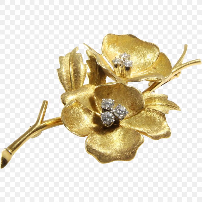 Brooch Gold Flower Pin Diamond, PNG, 960x960px, Brooch, Body Jewelry, Brilliant, Carat, Cartier Download Free