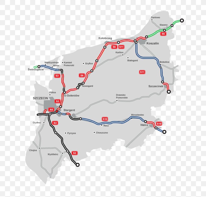 Koszalin Szczecin Sianów Expressway S6 Expressway S11, PNG, 725x783px, Koszalin, Area, Controlledaccess Highway, Diagram, Expressway S6 Download Free