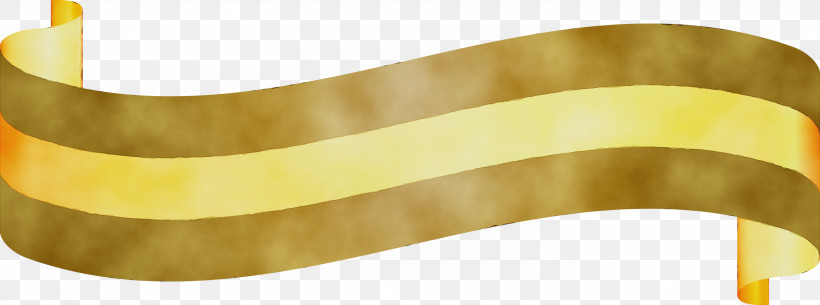 Yellow Brass Metal Bangle, PNG, 3000x1117px, Ribbon, Bangle, Brass, Metal, Paint Download Free