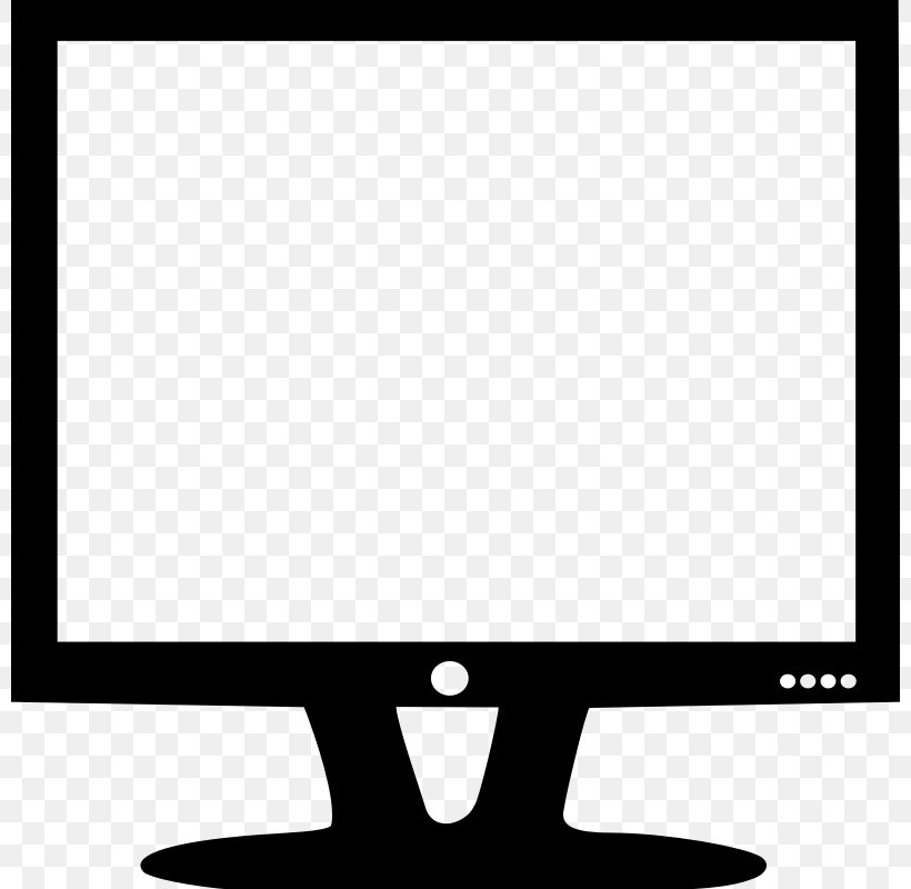 Computer Monitor Black And White Clip Art, PNG, 800x800px, Computer Monitor, Area, Black, Black And White, Black Screen Of Death Download Free