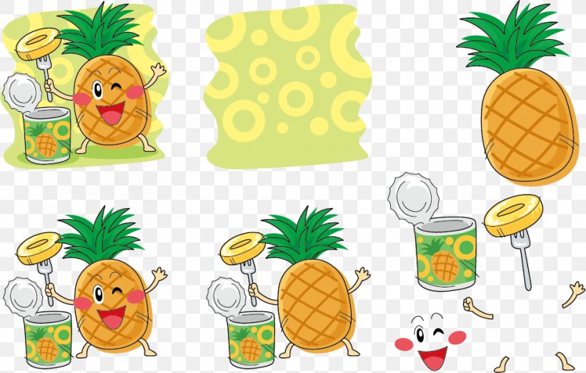 Pineapple Q-version Illustration, PNG, 982x627px, Pineapple, Ananas, Auglis, Bromeliaceae, Cartoon Download Free
